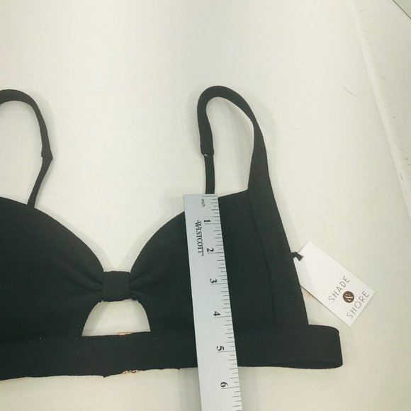 Shade And Shore Women's Size Small 4-6 Knot Front Crepe Texture Bikini Swim Top - Picture 12 of 16